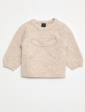Maglione in maglia con fiocco decorativo sul davanti