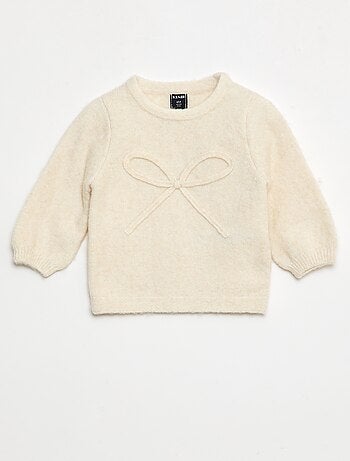 Maglione in maglia con fiocco decorativo sul davanti