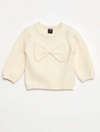 Maglione in maglia con fiocco decorativo sul davanti