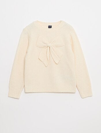 Maglione in maglia con fiocco decorativo sul davanti