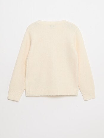 Maglione in maglia con fiocco decorativo sul davanti