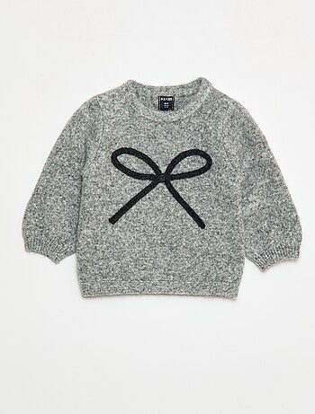 Maglione in maglia con fiocco decorativo sul davanti