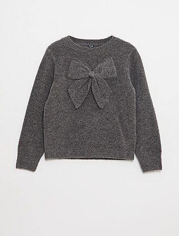 Maglione in maglia con fiocco decorativo sul davanti