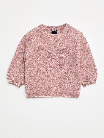 Maglione in maglia con fiocco decorativo sul davanti
