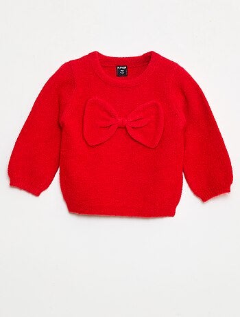 Maglione in maglia con fiocco decorativo sul davanti