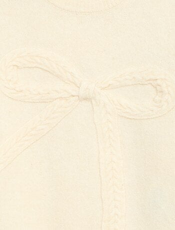 Maglione in maglia con fiocco in maglia a trecce sul davanti