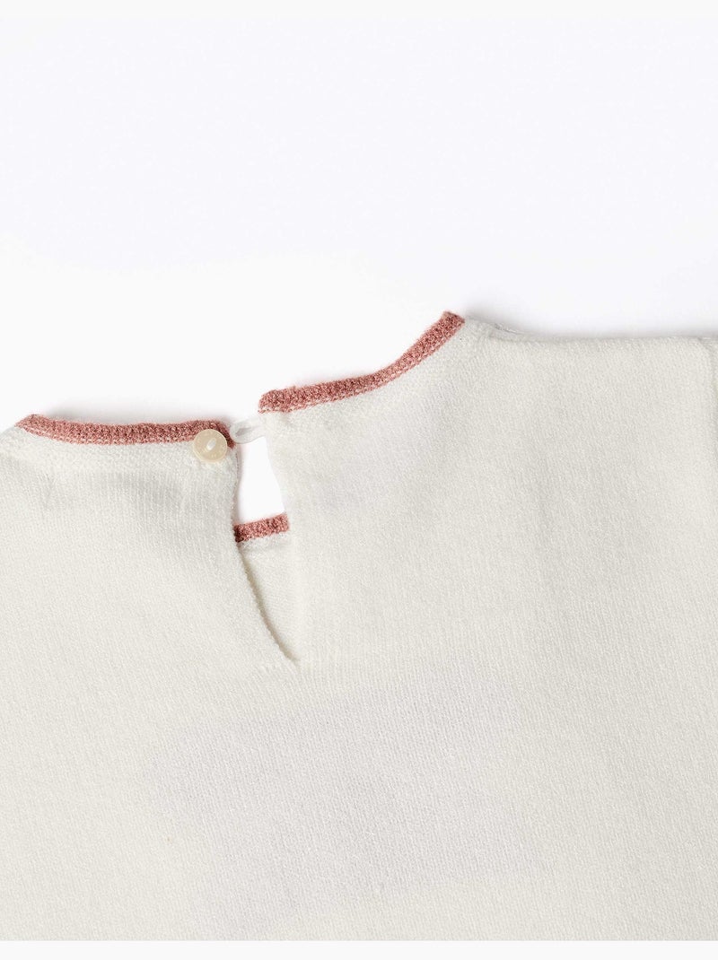 Maglione in maglia con fiocco jacquard Bianco - Kiabi