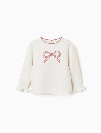 Maglione in maglia con fiocco jacquard