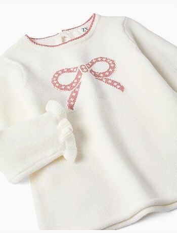 Maglione in maglia con fiocco jacquard