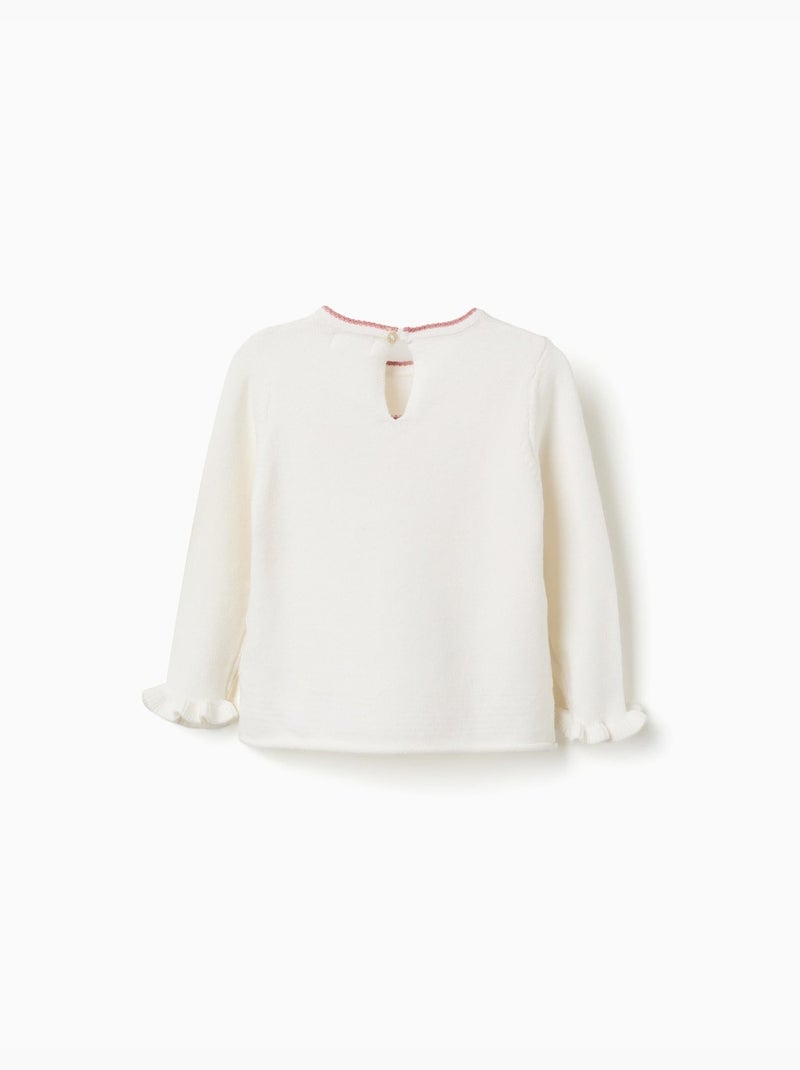Maglione in maglia con fiocco jacquard Bianco - Kiabi