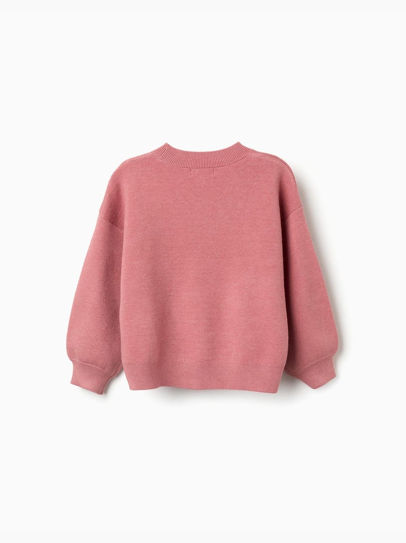 Maglione in maglia con fiori ricamati Rosa - Kiabi