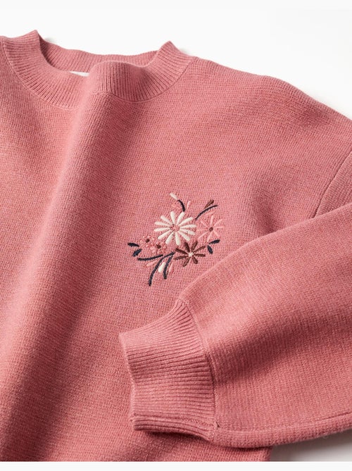 Maglione in maglia con fiori ricamati - Kiabi Maglione in maglia con fiori ricamati - Kiabi