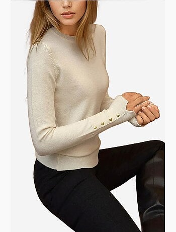 Maglione in maglia con girocollo e dettagli con bottoni hiccup
