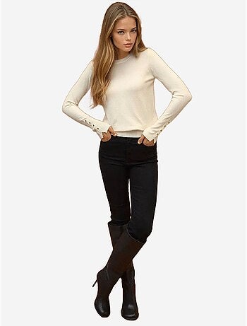 Maglione in maglia con girocollo e dettagli con bottoni hiccup