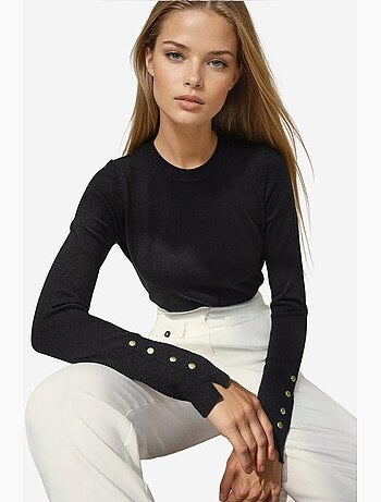 Maglione in maglia con girocollo e dettagli con bottoni hiccup