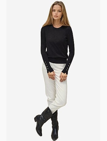 Maglione in maglia con girocollo e dettagli con bottoni hiccup