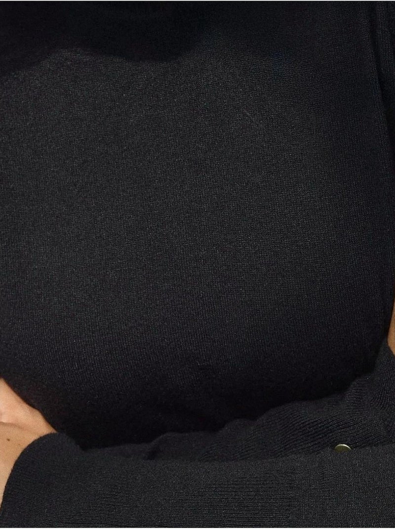 Maglione in maglia con girocollo e dettagli con bottoni hiccup Nero - Kiabi