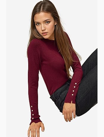 Maglione in maglia con girocollo e dettagli con bottoni hiccup
