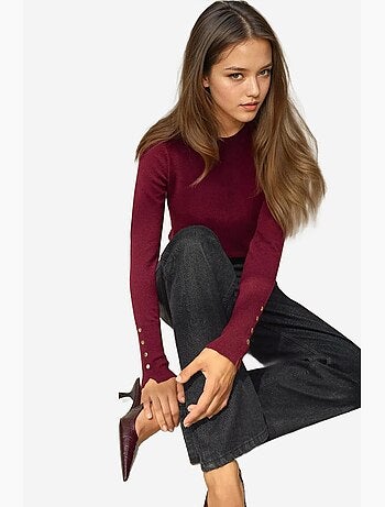 Maglione in maglia con girocollo e dettagli con bottoni hiccup