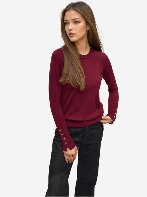 Maglione in maglia con girocollo e dettagli con bottoni hiccup - Kiabi Maglione in maglia con girocollo e dettagli con bottoni hiccup - Kiabi
