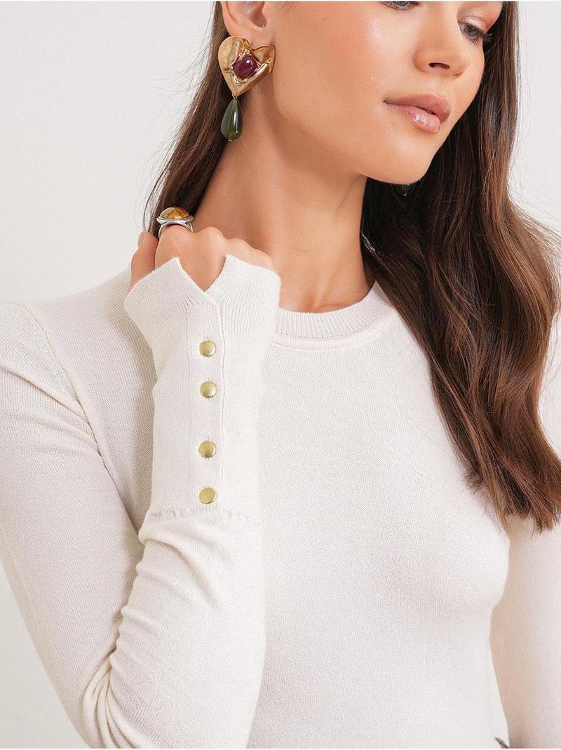 Maglione in maglia con girocollo mixray Beige - Kiabi