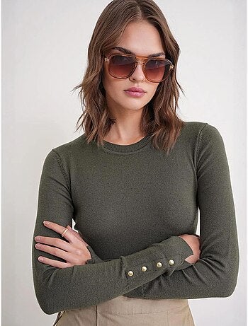 Maglione in maglia con girocollo mixray