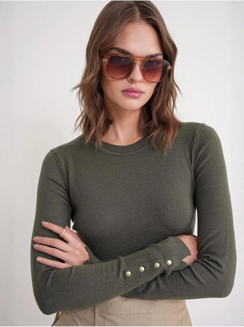 Maglione in maglia con girocollo mixray - Kiabi Maglione in maglia con girocollo mixray - Kiabi