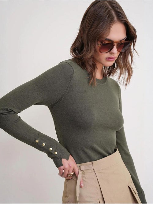 Maglione in maglia con girocollo mixray - Kiabi Maglione in maglia con girocollo mixray - Kiabi