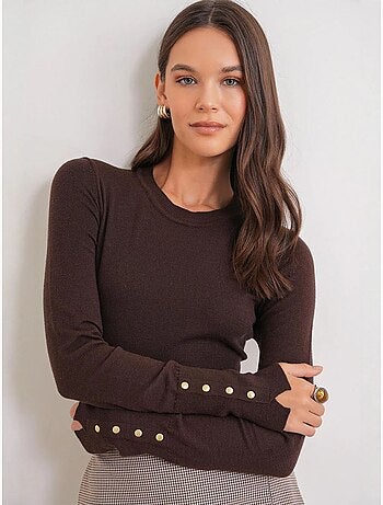 Maglione in maglia con girocollo mixray