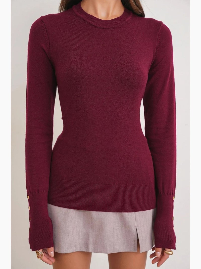 Maglione in maglia con girocollo mixray Rosso cashmere - Kiabi