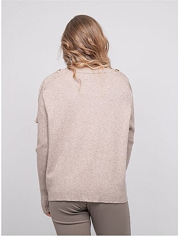 Maglione in maglia con maniche a coste e bottoni dorati kandyce
