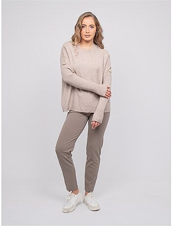 Maglione in maglia con maniche a coste e bottoni dorati kandyce