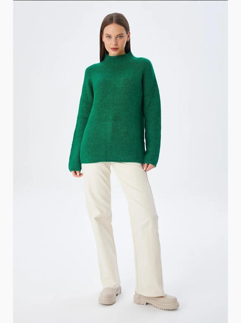 Maglione in maglia con mezzo collo alto mixray Verde - Kiabi