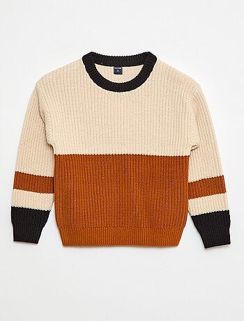 Maglione in maglia con motivo color block