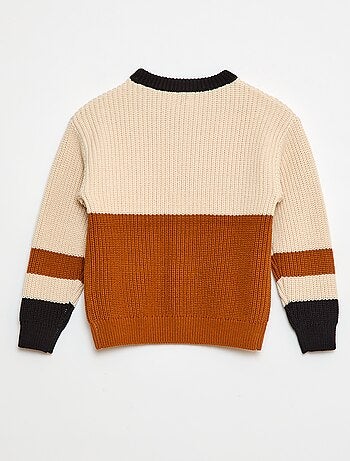 Maglione in maglia con motivo color block