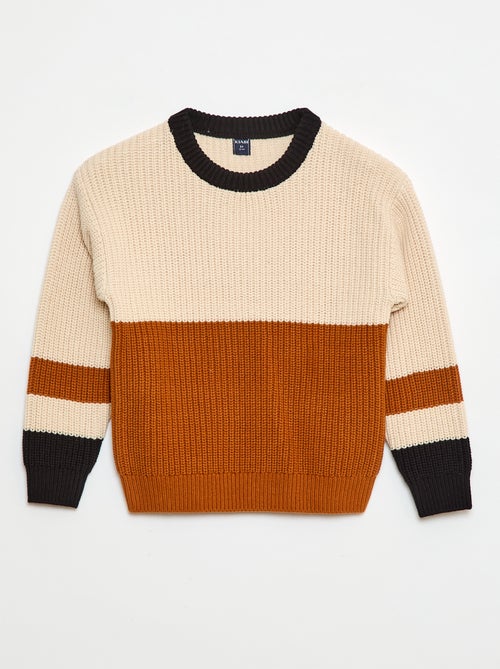 Maglione in maglia con motivo color block - Kiabi