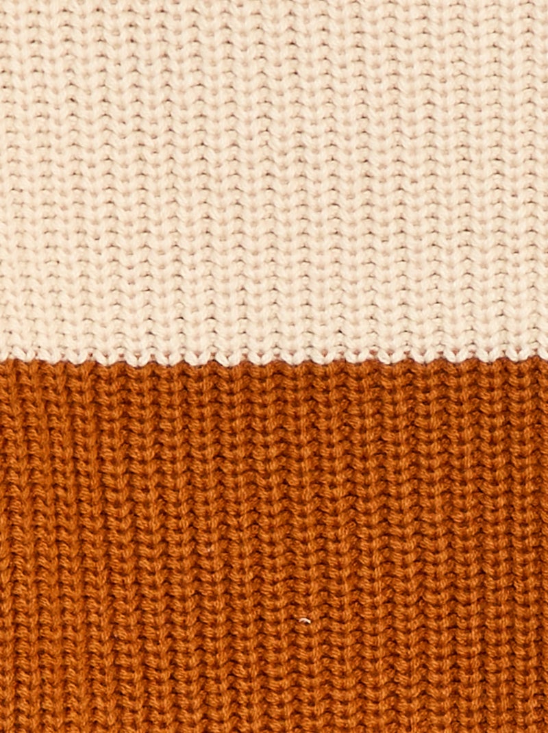 Maglione in maglia con motivo color block Beige - Kiabi