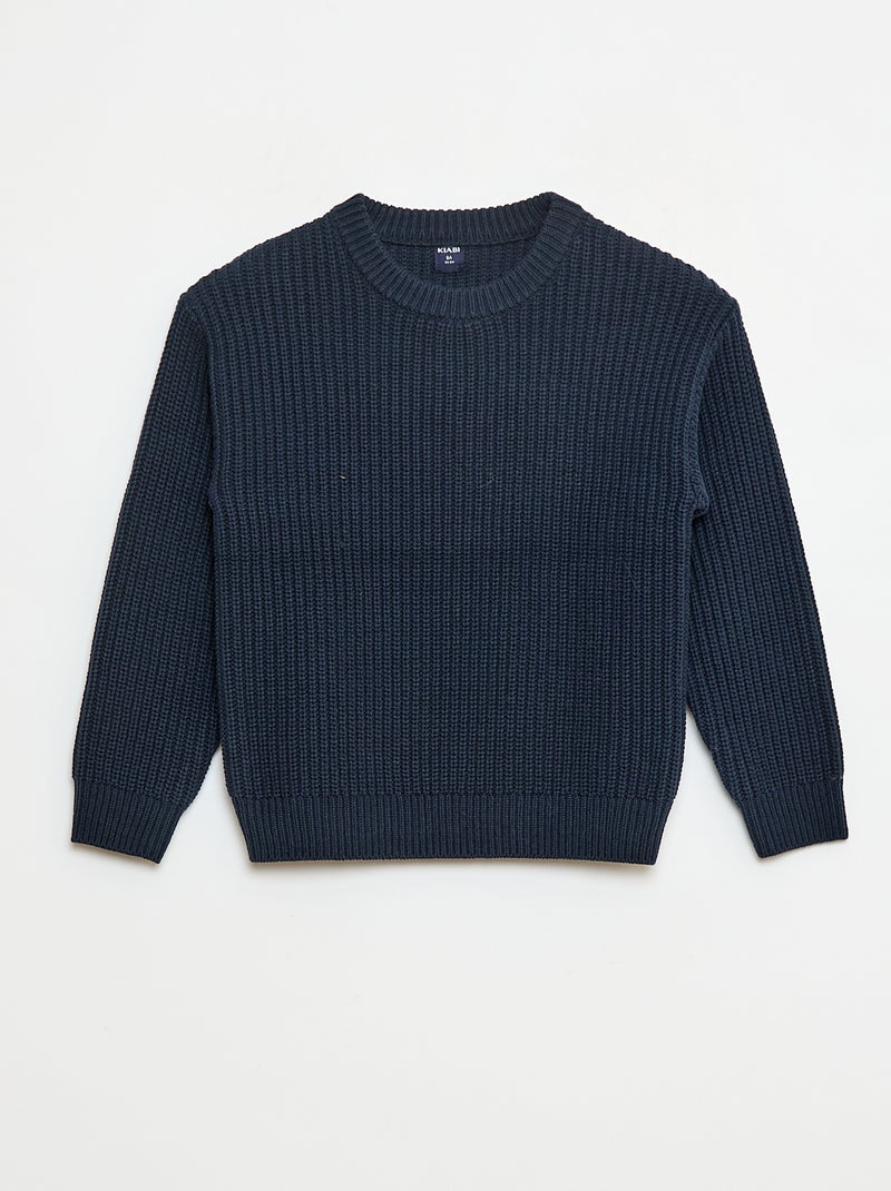 Maglione in maglia con motivo color block Blu - Kiabi