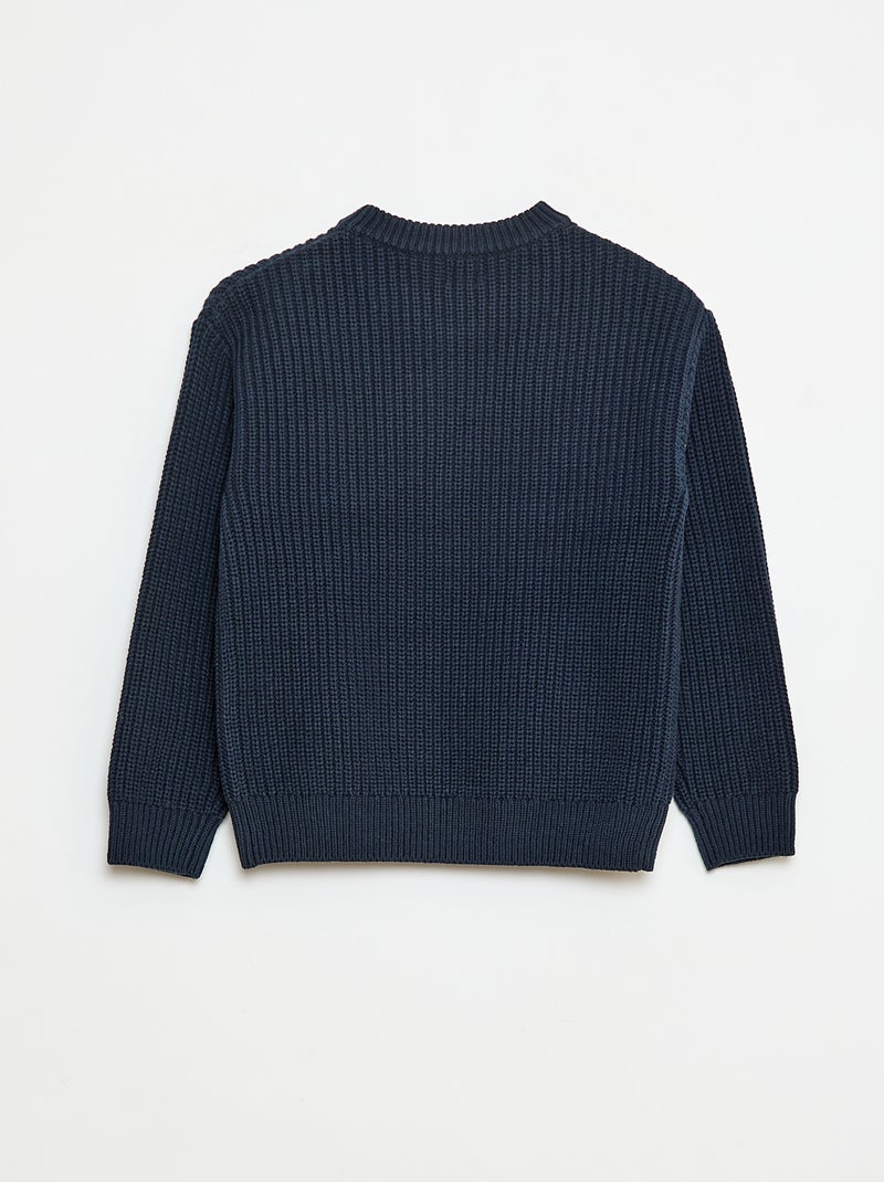 Maglione in maglia con motivo color block Blu - Kiabi