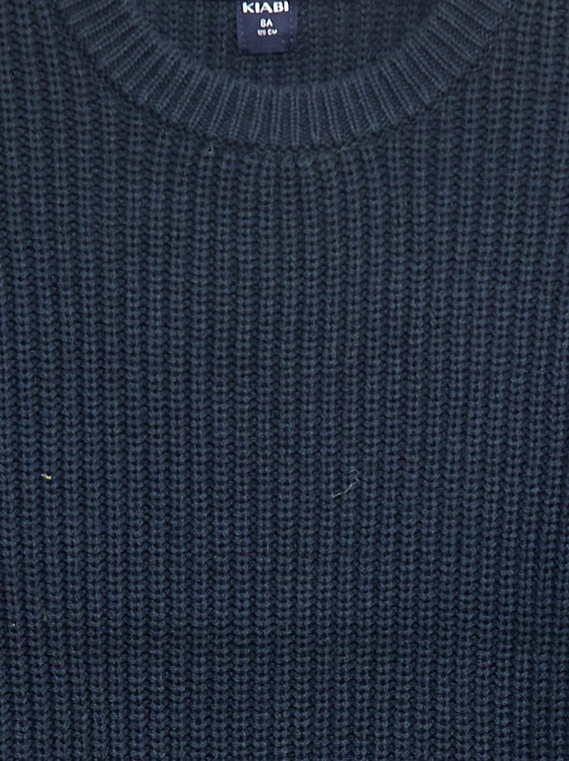 Maglione in maglia con motivo color block Blu - Kiabi