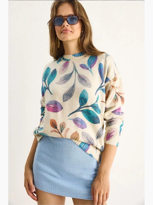 Maglione in maglia con motivo e girocollo lucci - Kiabi Maglione in maglia con motivo e girocollo lucci - Kiabi