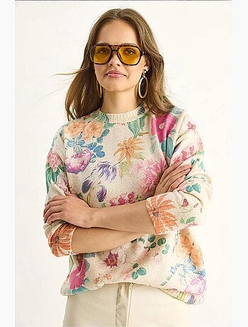 Maglione in maglia con motivo e girocollo lucci