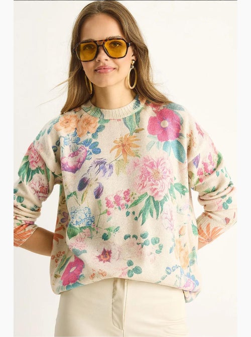 Maglione in maglia con motivo e girocollo lucci - Kiabi