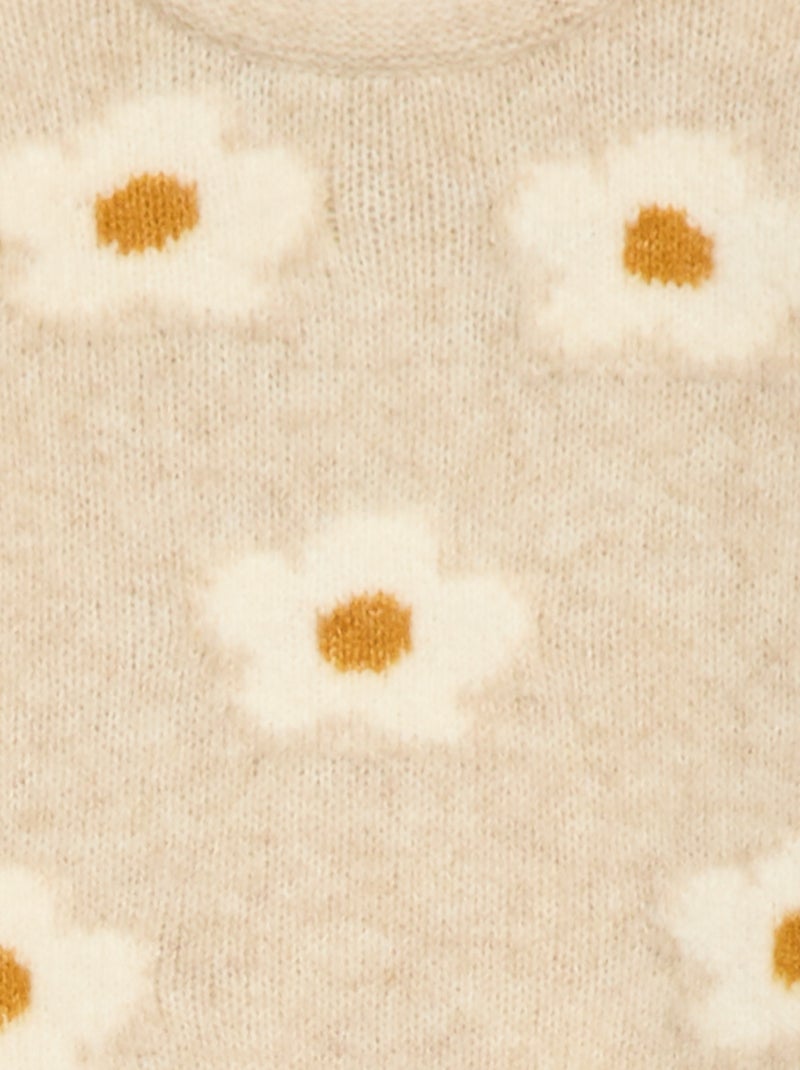Maglione in maglia con motivo fantasia Beige - Kiabi