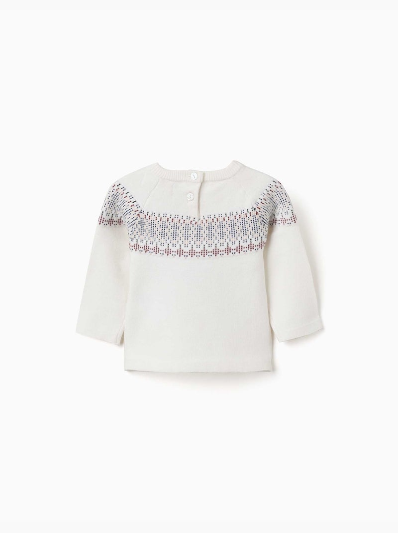 Maglione in maglia con motivo jacquard Bianco - Kiabi