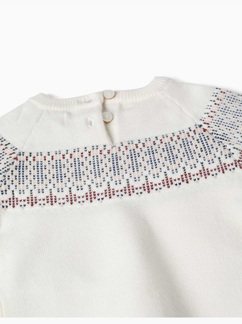 Maglione in maglia con motivo jacquard Bianco - Kiabi