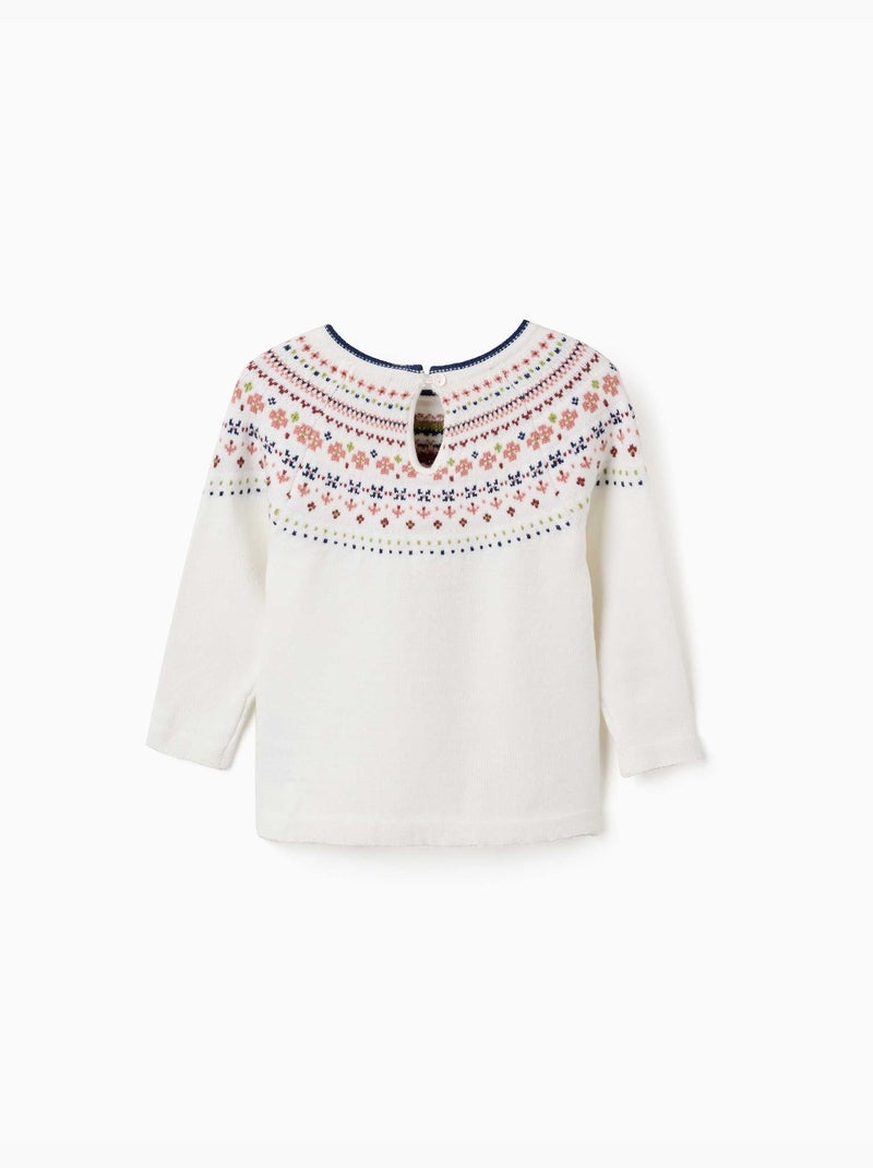 Maglione in maglia con motivo jacquard Bianco - Kiabi