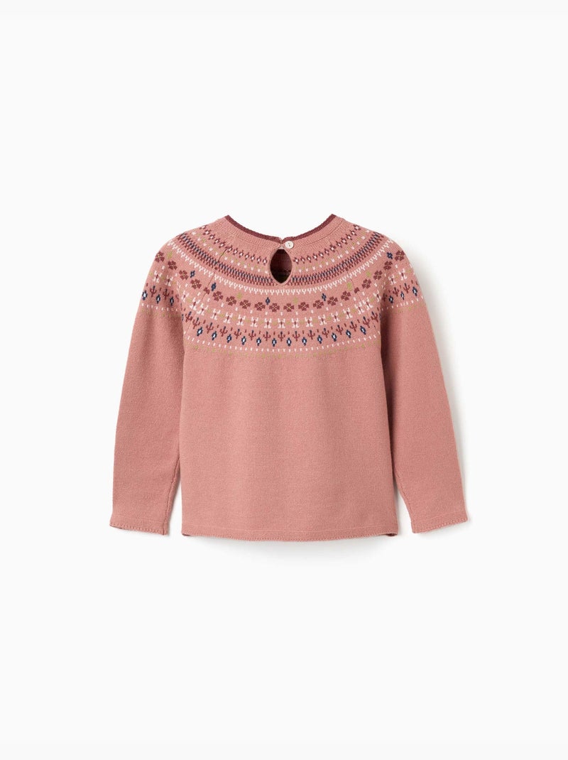 Maglione in maglia con motivo jacquard Rosa - Kiabi