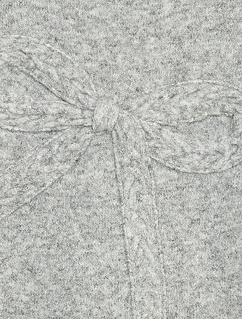 Maglione in maglia con fiocco in maglia a trecce sul davanti