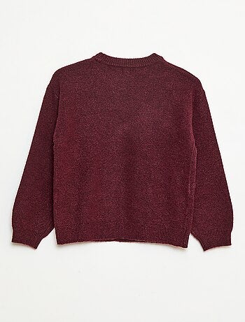 Maglione in maglia con fiocco in maglia a trecce sul davanti